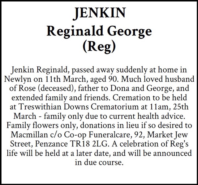 Jenkin Reginald G 2020